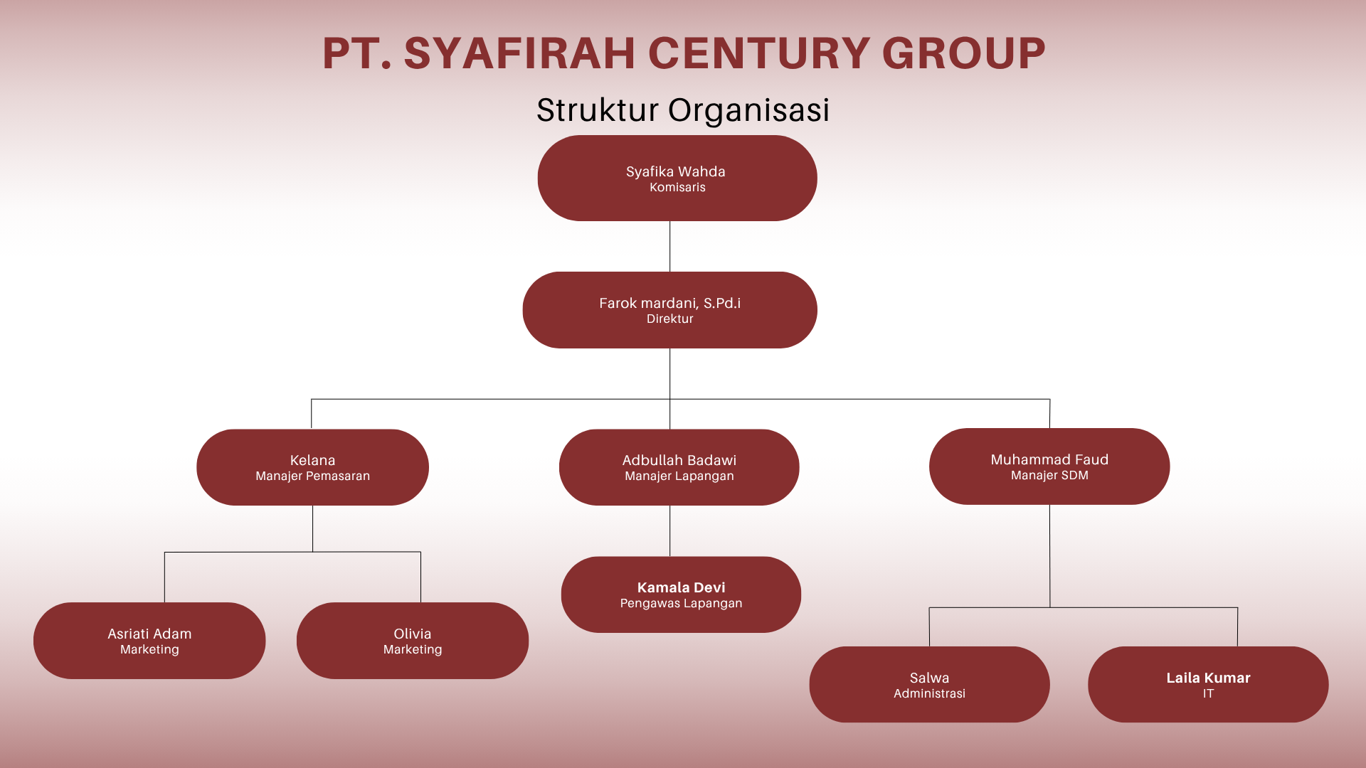 Struktur Organisasi Syafirah Century Group